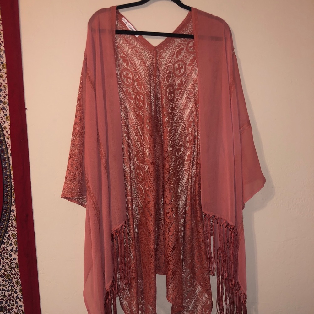 burnt orange loose kimono